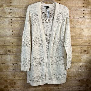Torrid Women’s White Open Stitch Open Front Cardigan Sweater NWT Size 2X 18-20X